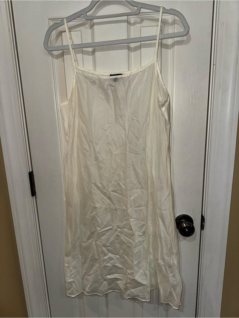 Talbots linen Cream Slip Dress with Spaghetti Straps